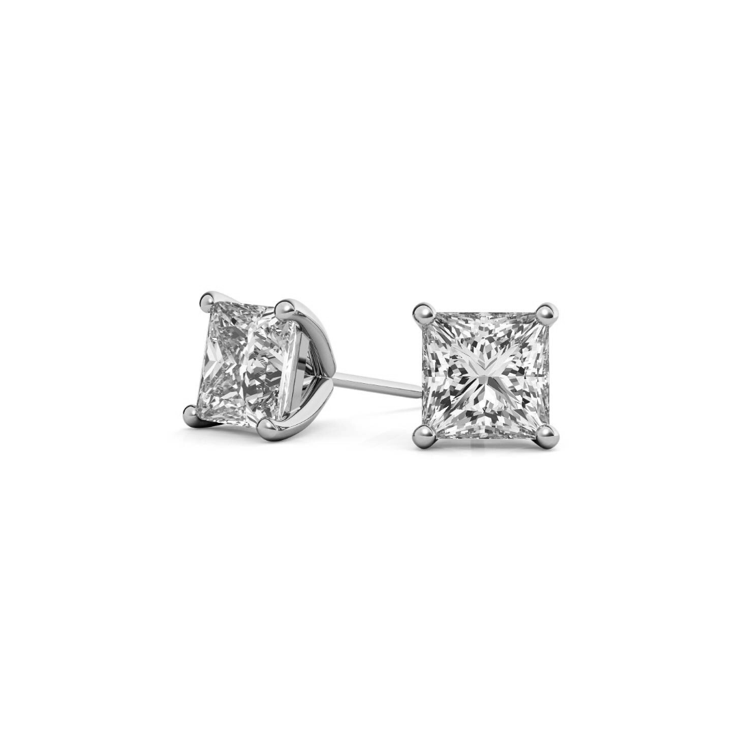 Princess Martini 4.00 CT F VS1 Lab Grown Diamond Studs in 14K & 18K Gold (IGI)
