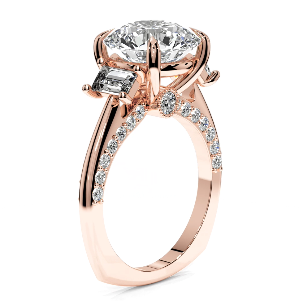 Round Cut 5.00 CT Lab Diamond Ring | 14K Gold | IGI Certified
