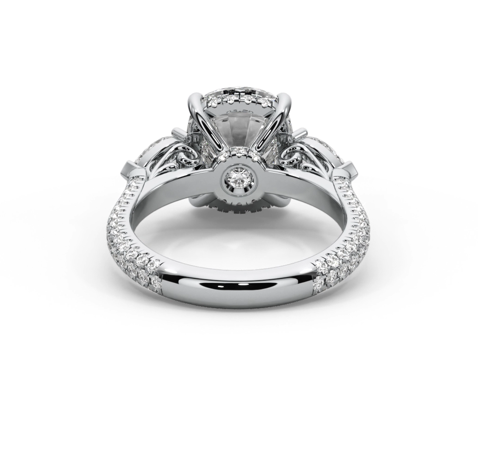 Cushion Cut 6.20 CT Lab Diamond Ring | 14K Gold | IGI Certified