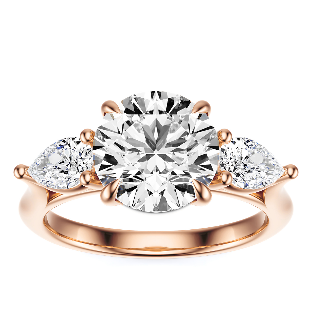 Round Cut 2.50 CT F VS2 Lab Grown Diamond Ring in Gold (IGI)