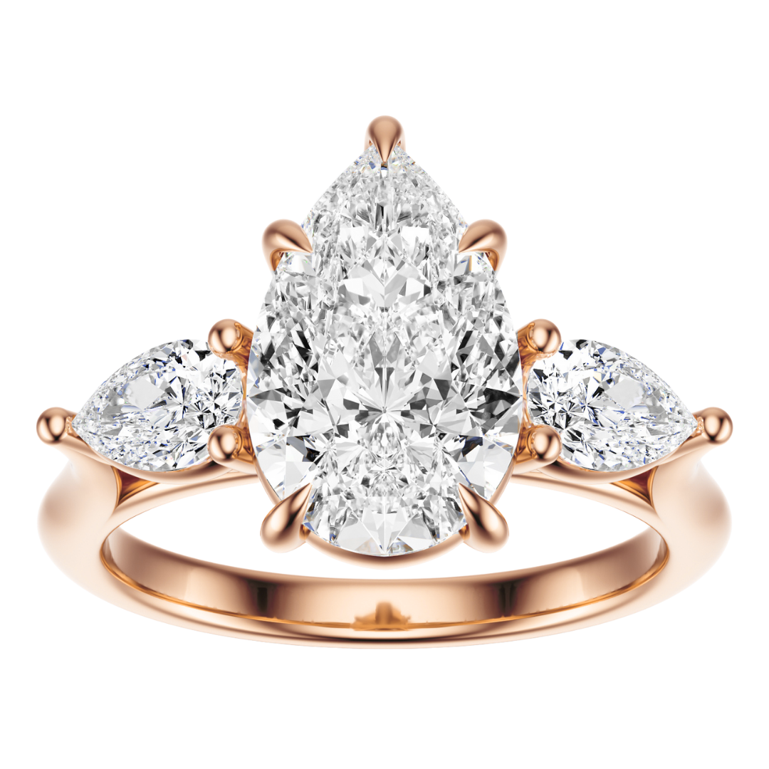 Pear Cut 2.50 CT F VS2 Lab Grown Diamond Ring in Gold (IGI)