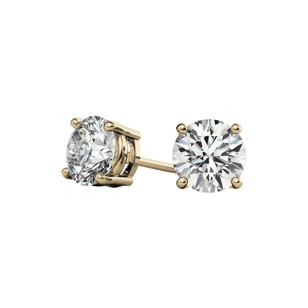 Round Basket 6.00 CT F VS1 Lab Grown Diamond Stud Earrings in 14K & 18K Gold (IGI)