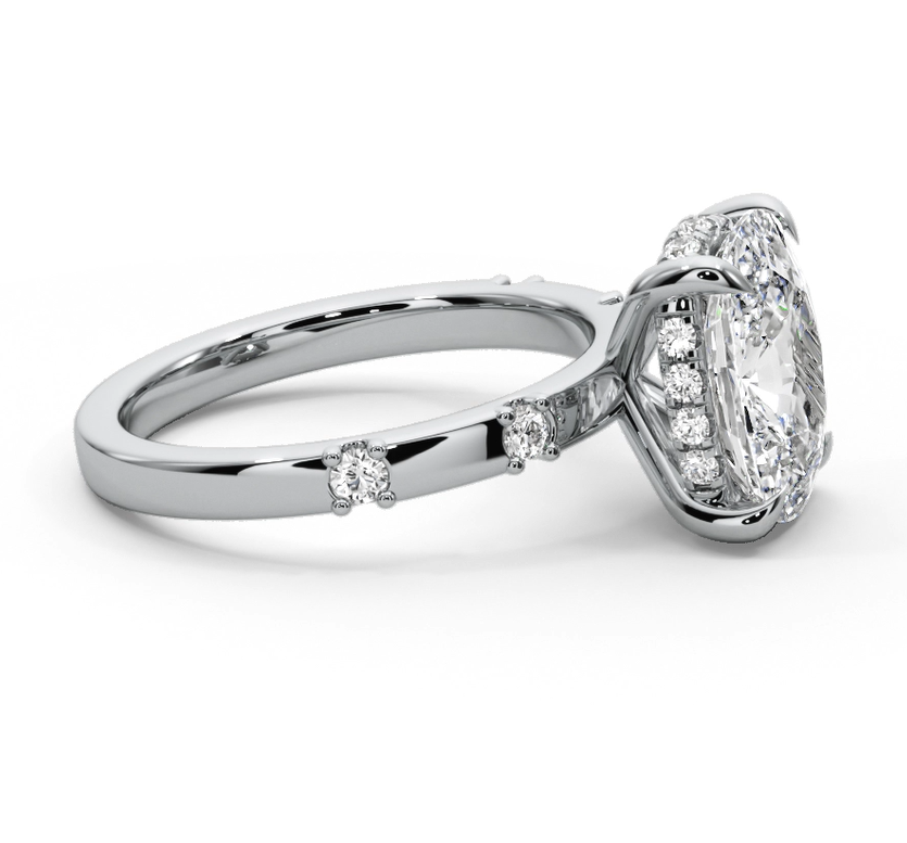Cushion Cut 2.35 CT F VS2 Lab Diamond Ring in 14K Gold (IGI Certified)