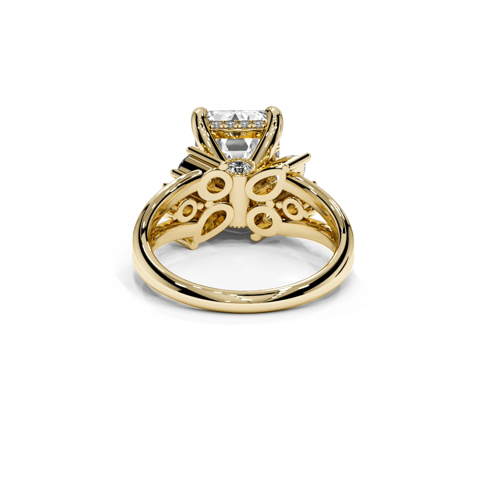 Emerald Cut 5.00 CT Lab Diamond Ring | 14K Gold | IGI Certified