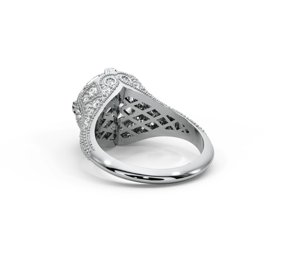 Round Cut 5.50 CT F VS2 Lab Diamond Ring in 14K Gold (IGI Certified)