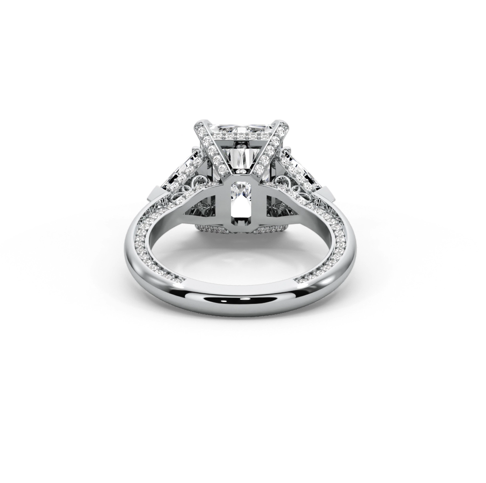 Radiant Cut 7.15 CT Lab Diamond Ring | 14K Gold | IGI Certified
