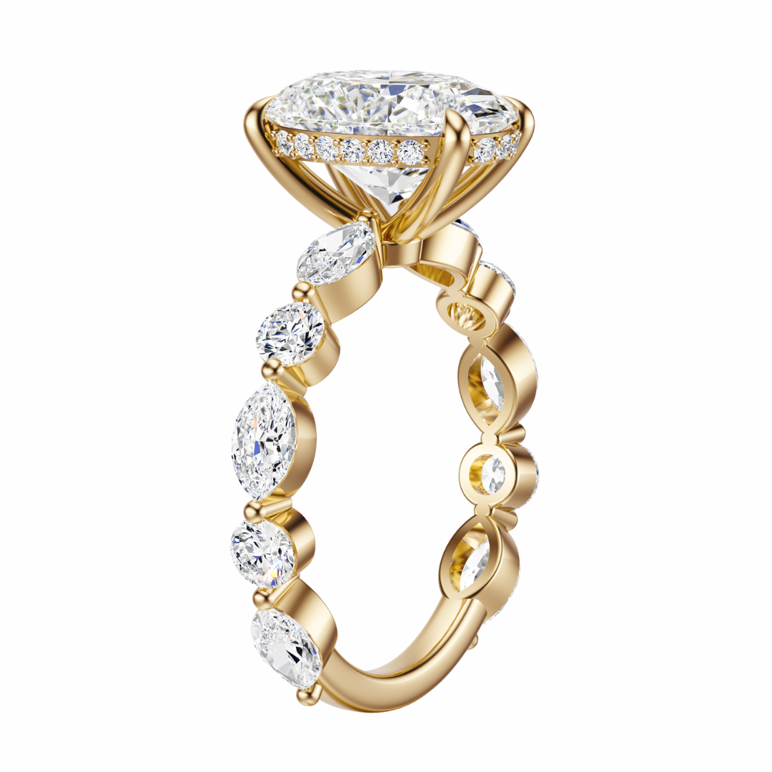 Oval Cut 3.10 CT F VS2 Lab Grown Diamond Ring in Gold (IGI)