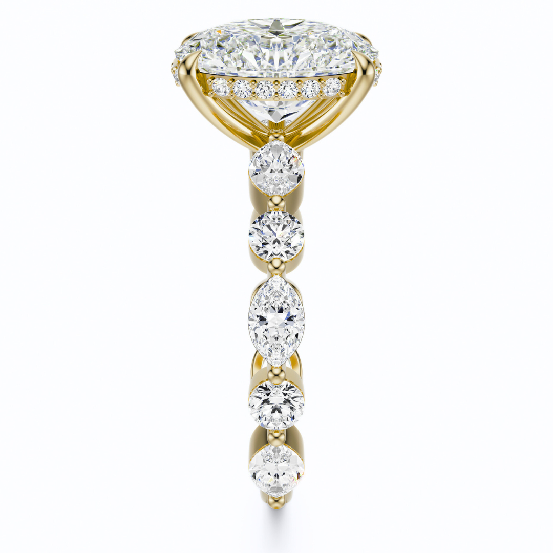 Oval Cut 3.10 CT F VS2 Lab Grown Diamond Ring in Gold (IGI)