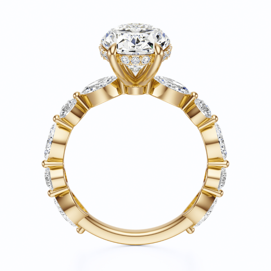 Oval Cut 3.10 CT F VS2 Lab Grown Diamond Ring in Gold (IGI)