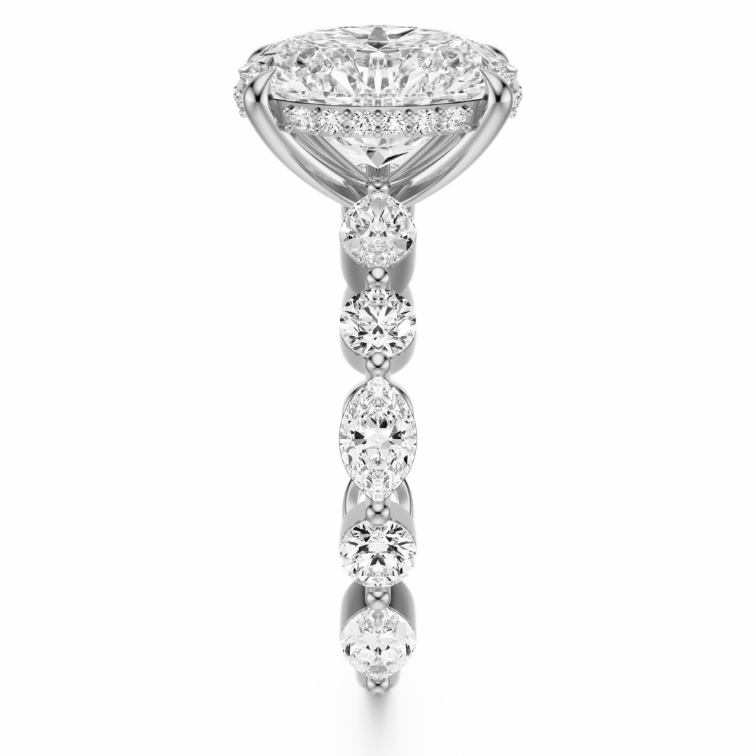 Oval Cut 3.10 CT F VS2 Lab Grown Diamond Ring in Gold (IGI)