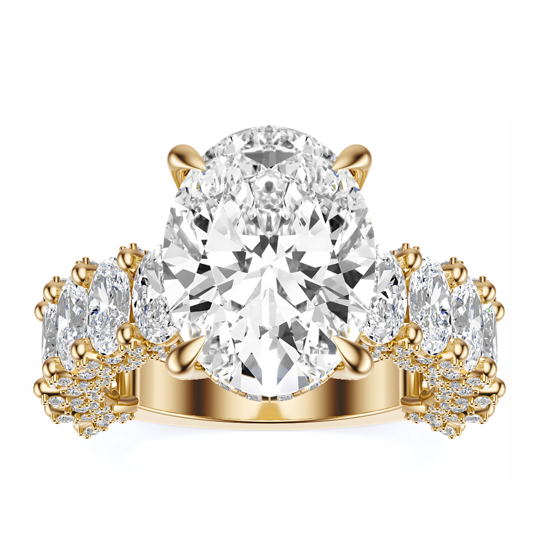 Oval Cut 6.00 CT F VS2 Lab Grown Diamond Ring in Gold (IGI)