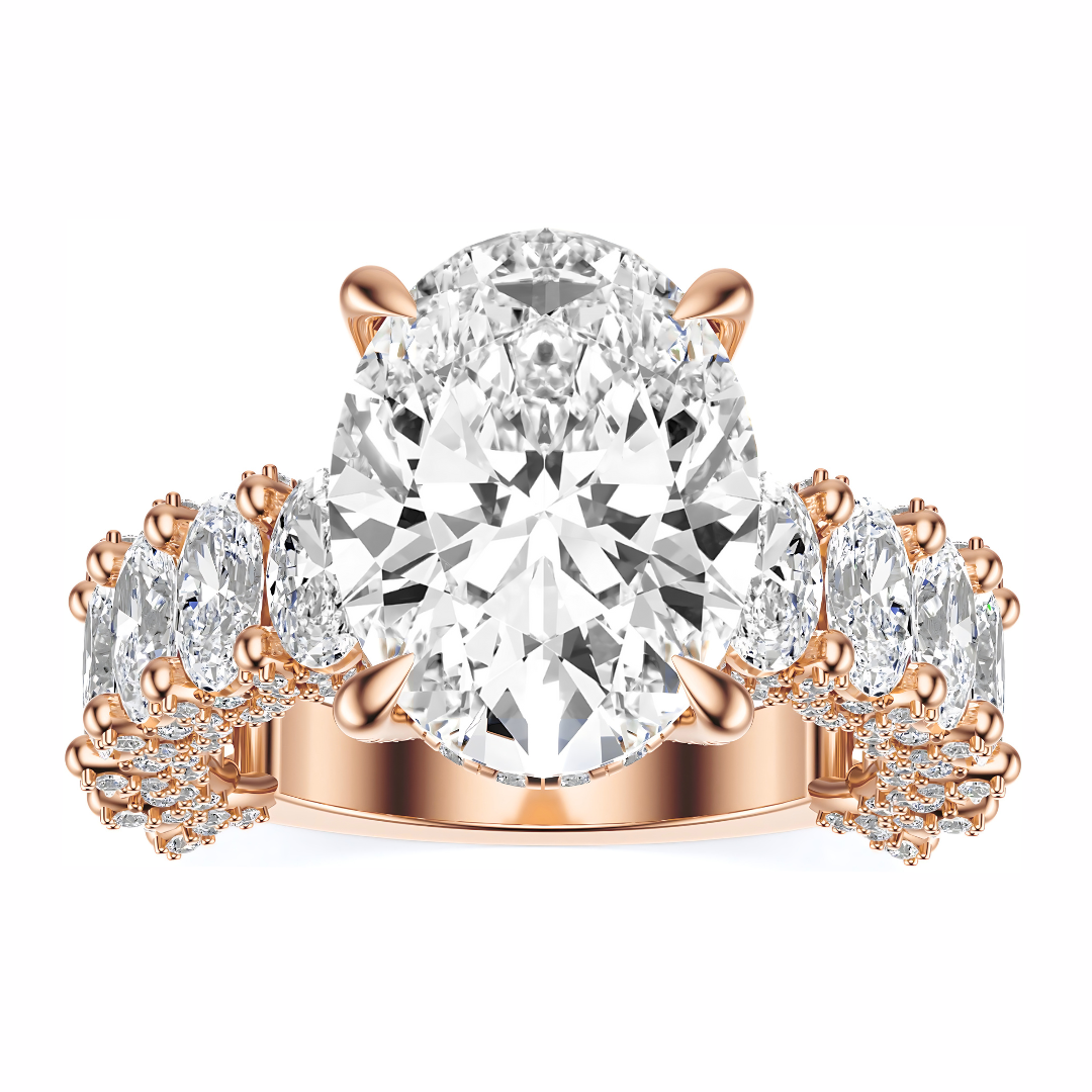 Oval Cut 6.00 CT F VS2 Lab Grown Diamond Ring in Gold (IGI)