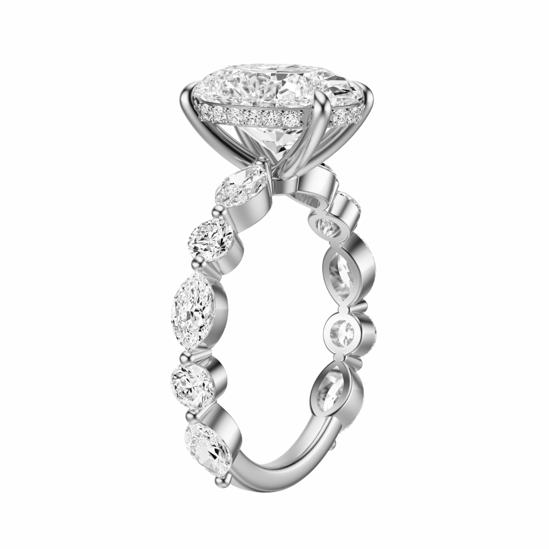 Oval Cut 3.10 CT F VS2 Lab Grown Diamond Ring in Gold (IGI)
