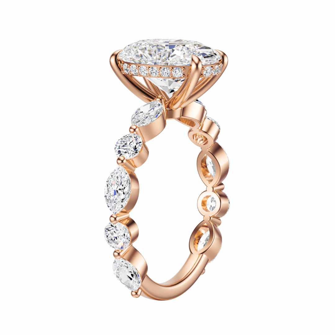Oval Cut 3.10 CT F VS2 Lab Grown Diamond Ring in Gold (IGI)
