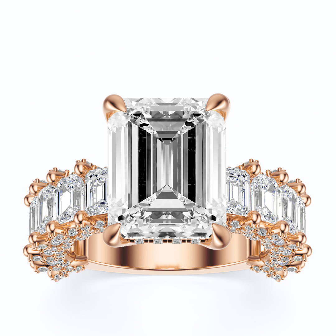 Emerald Cut 6.00 CT F VS2 Lab Grown Diamond Ring in Gold (IGI)