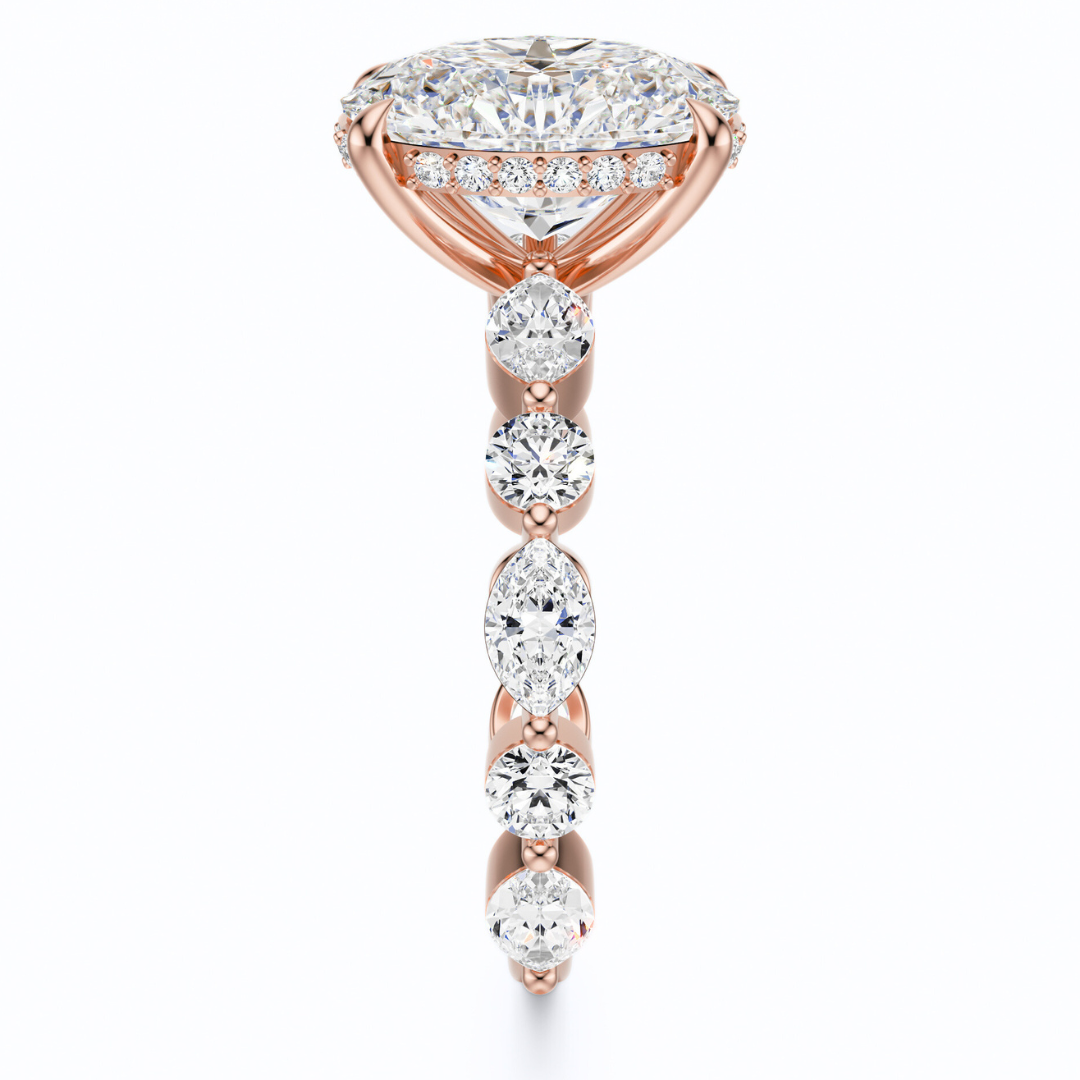 Oval Cut 3.10 CT F VS2 Lab Grown Diamond Ring in Gold (IGI)