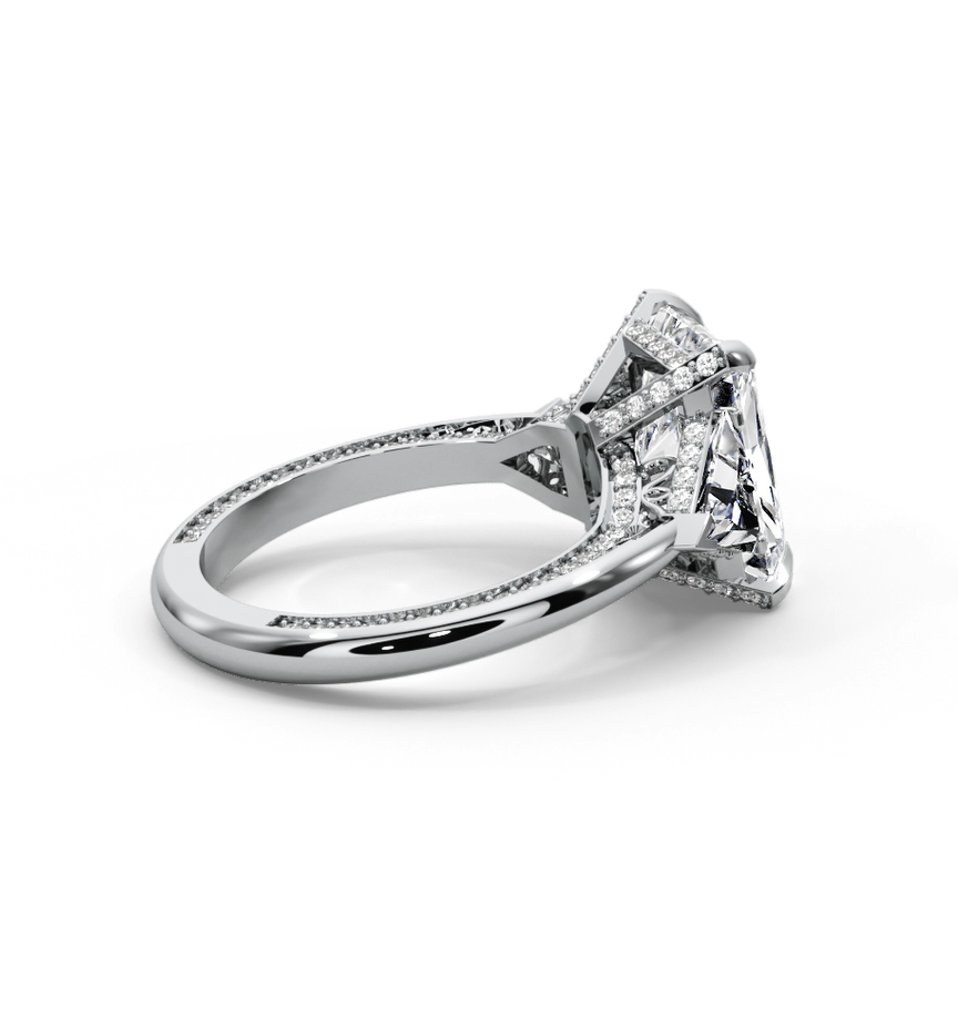 Radiant Cut 7.15 CT Lab Diamond Ring | 14K Gold | IGI Certified