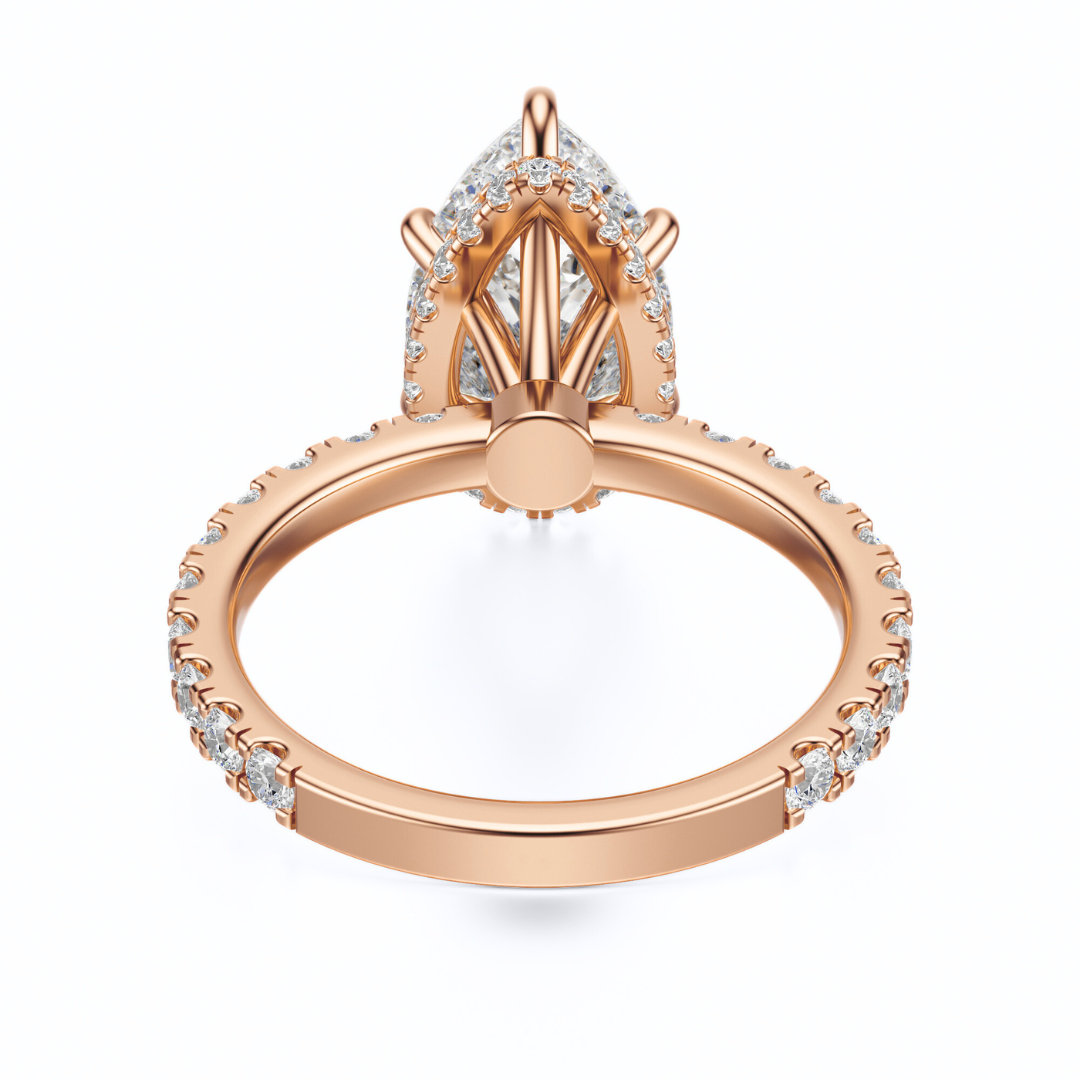 Pear Cut 2.80 CT F VS2 Lab Grown Diamond Ring in Gold (IGI)