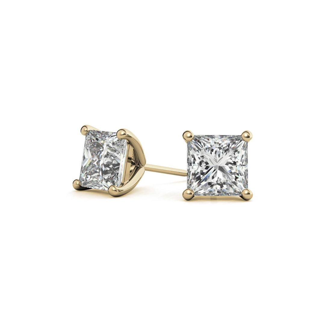 Princess Martini 6.00 CT F VS1 Lab Grown Diamond Studs in 14K & 18K Gold (IGI)