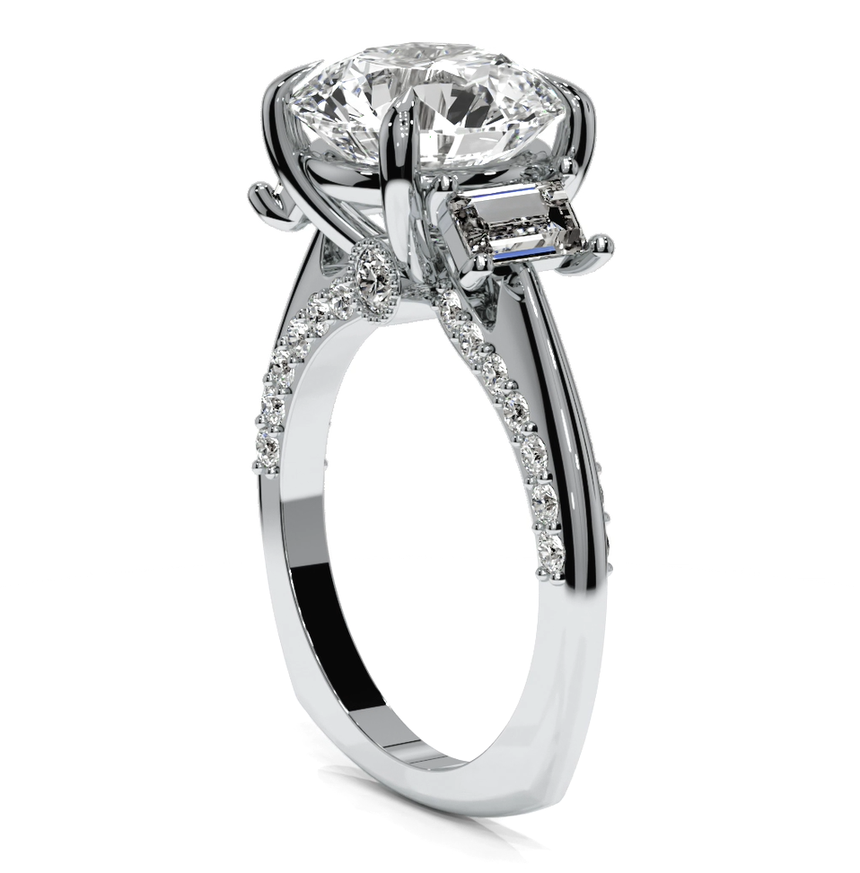 Round Cut 5.00 CT Lab Diamond Ring | 14K Gold | IGI Certified