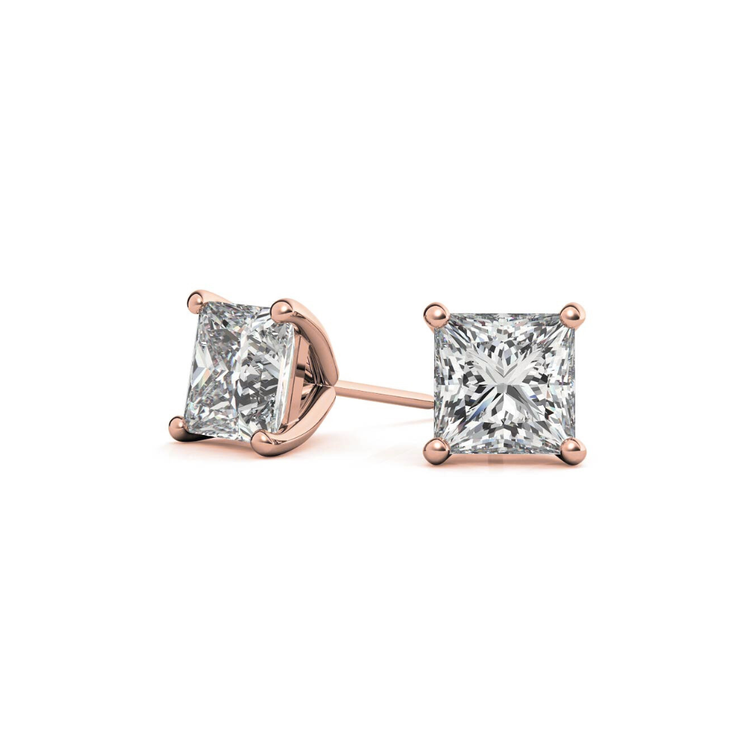 Princess Martini 6.00 CT F VS1 Lab Grown Diamond Studs in 14K & 18K Gold (IGI)