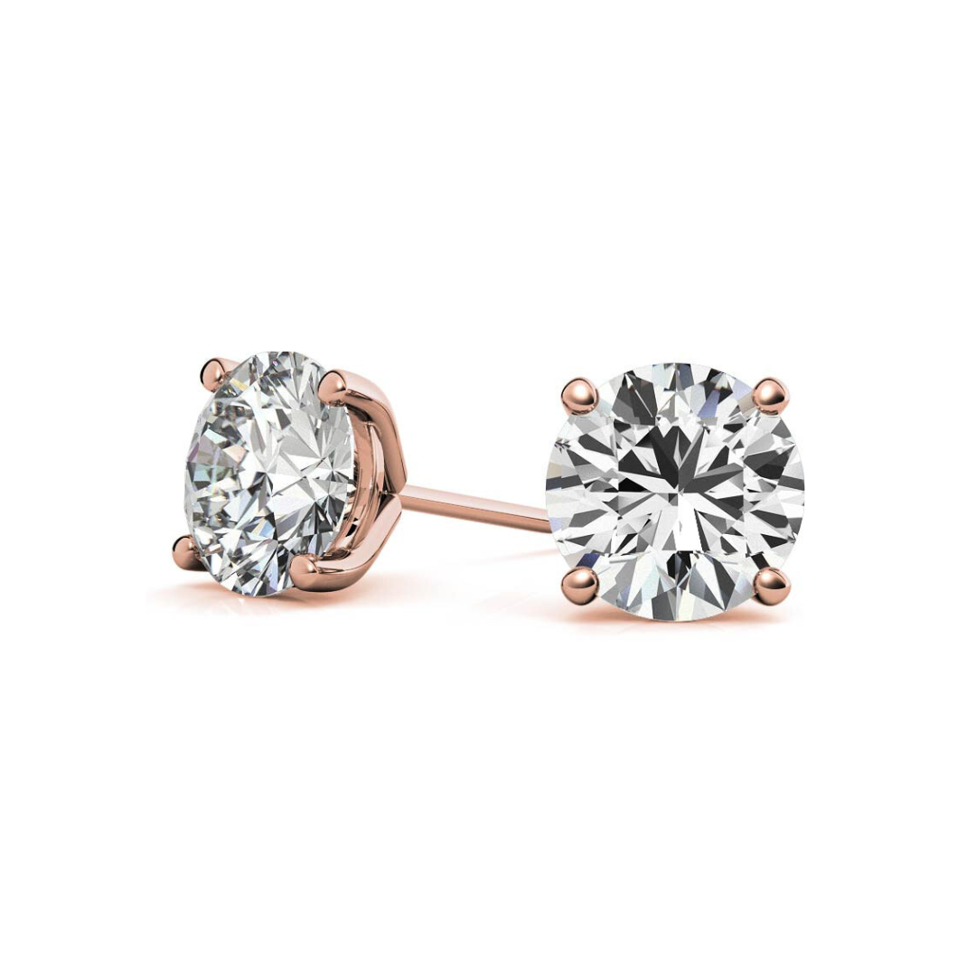 Lab Grown Round Martini Diamond Studs 6 Carat F VS1 in Gold (IGI)