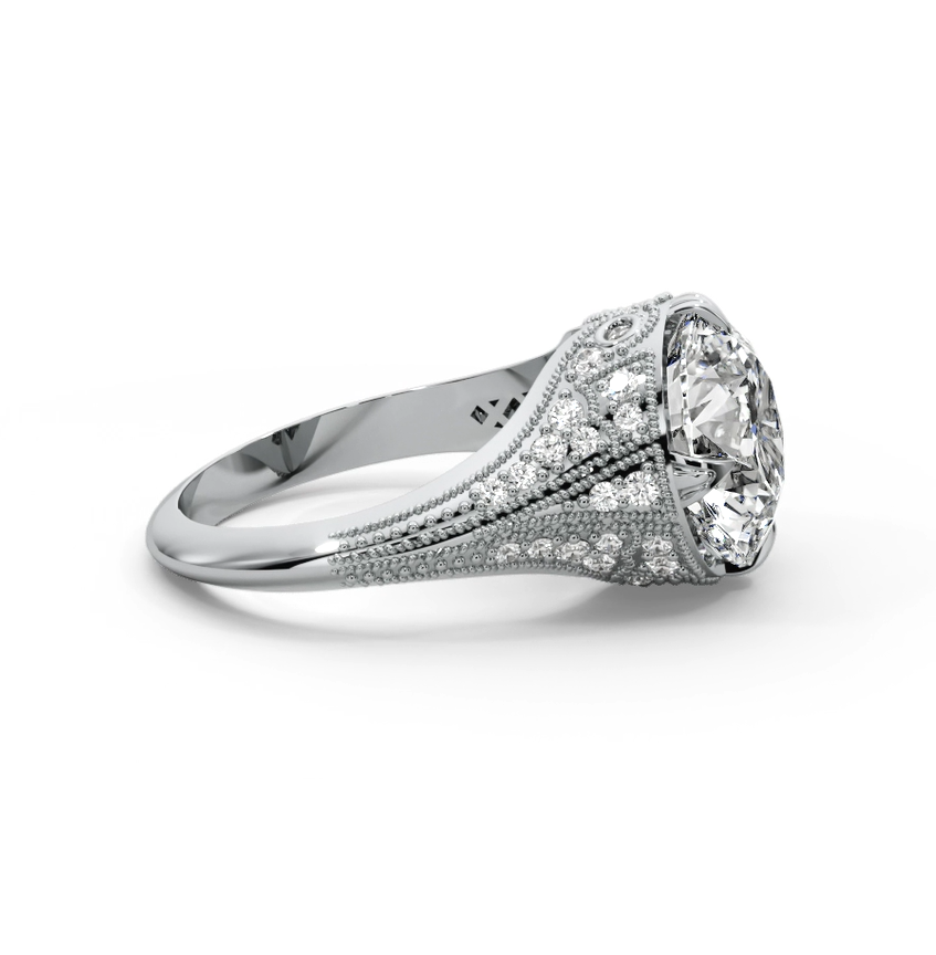Round Cut 5.50 CT F VS2 Lab Diamond Ring in 14K Gold (IGI Certified)