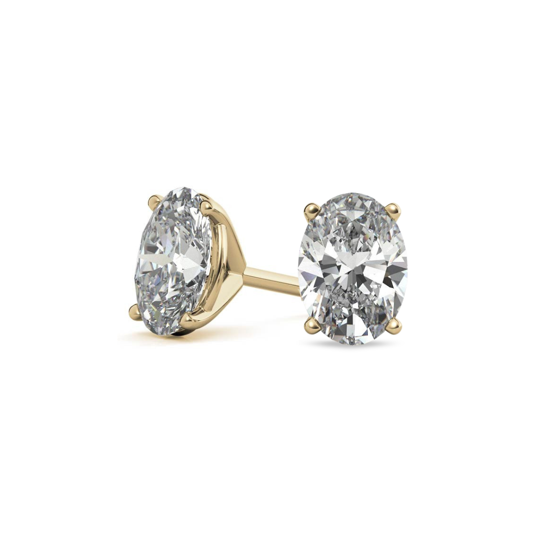 Oval Martini 6.00 CT F VS1 Lab Grown Diamond Studs in 14K & 18K Gold (IGI)