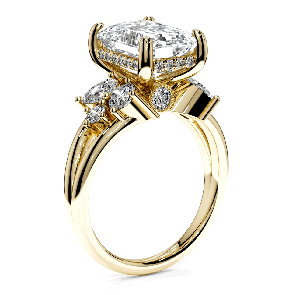 Emerald Cut 5.00 CT Lab Diamond Ring | 14K Gold | IGI Certified
