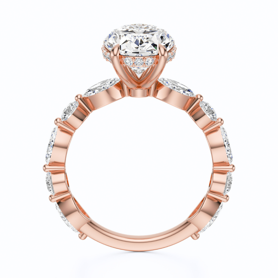 Oval Cut 3.10 CT F VS2 Lab Grown Diamond Ring in Gold (IGI)