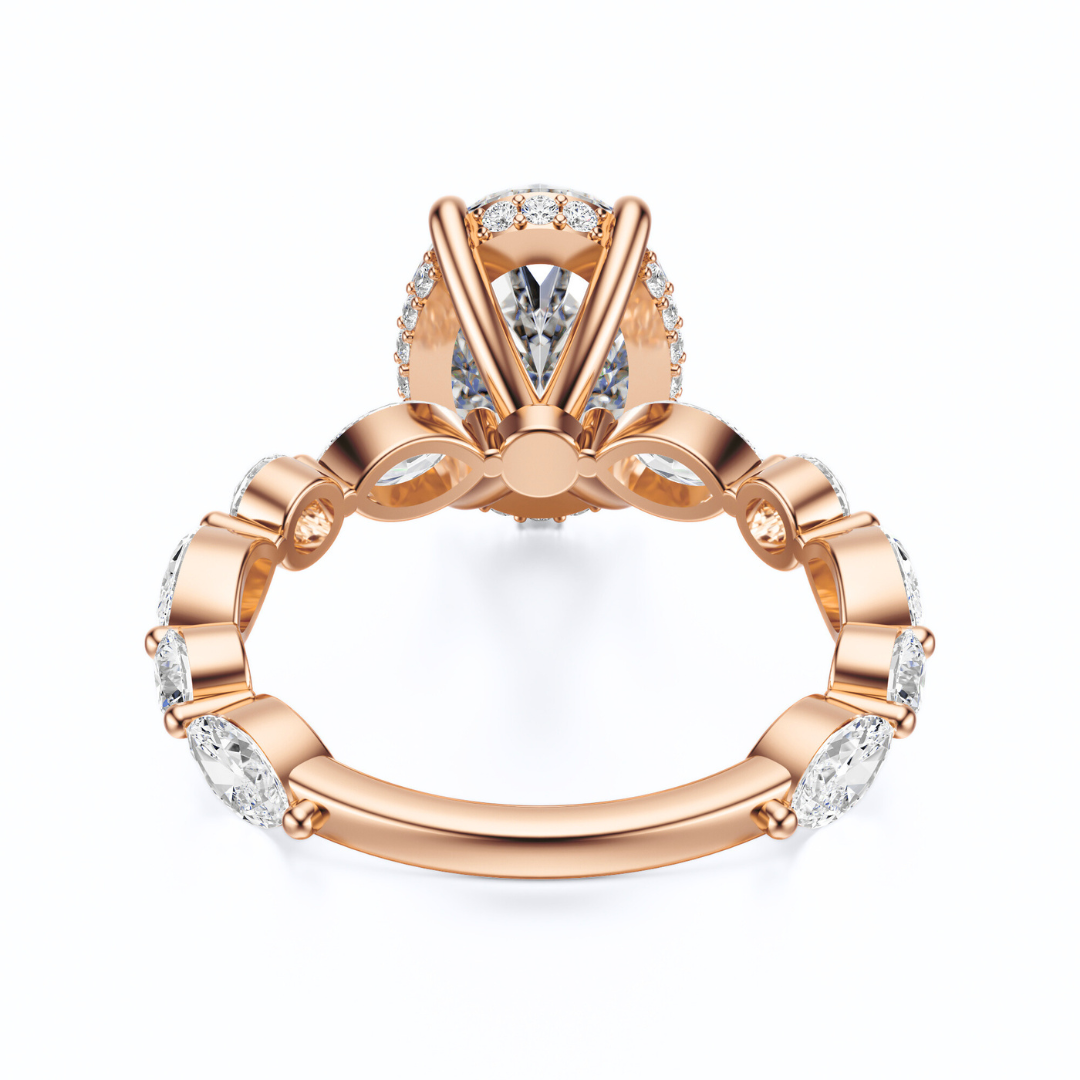 Oval Cut 3.10 CT F VS2 Lab Grown Diamond Ring in Gold (IGI)