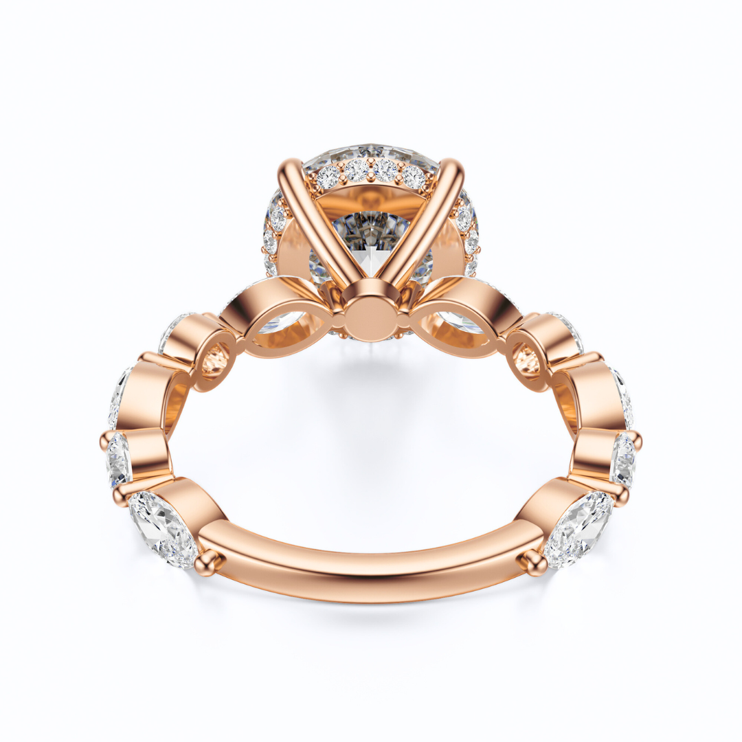 Round Cut 3.10 CT F VS2 Lab Grown Diamond Ring in Gold (IGI)