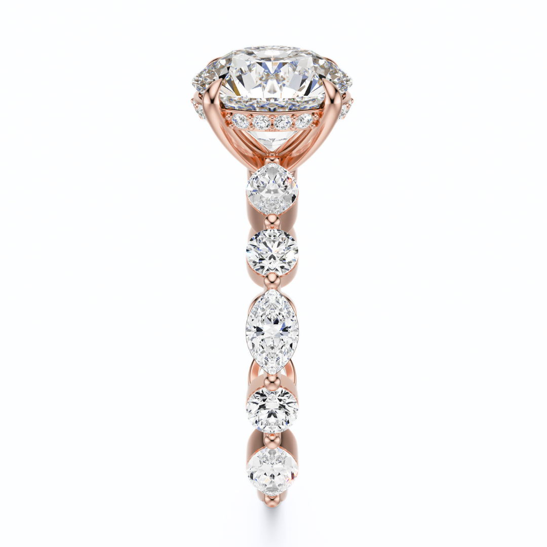 Round Cut 3.10 CT F VS2 Lab Grown Diamond Ring in Gold (IGI)
