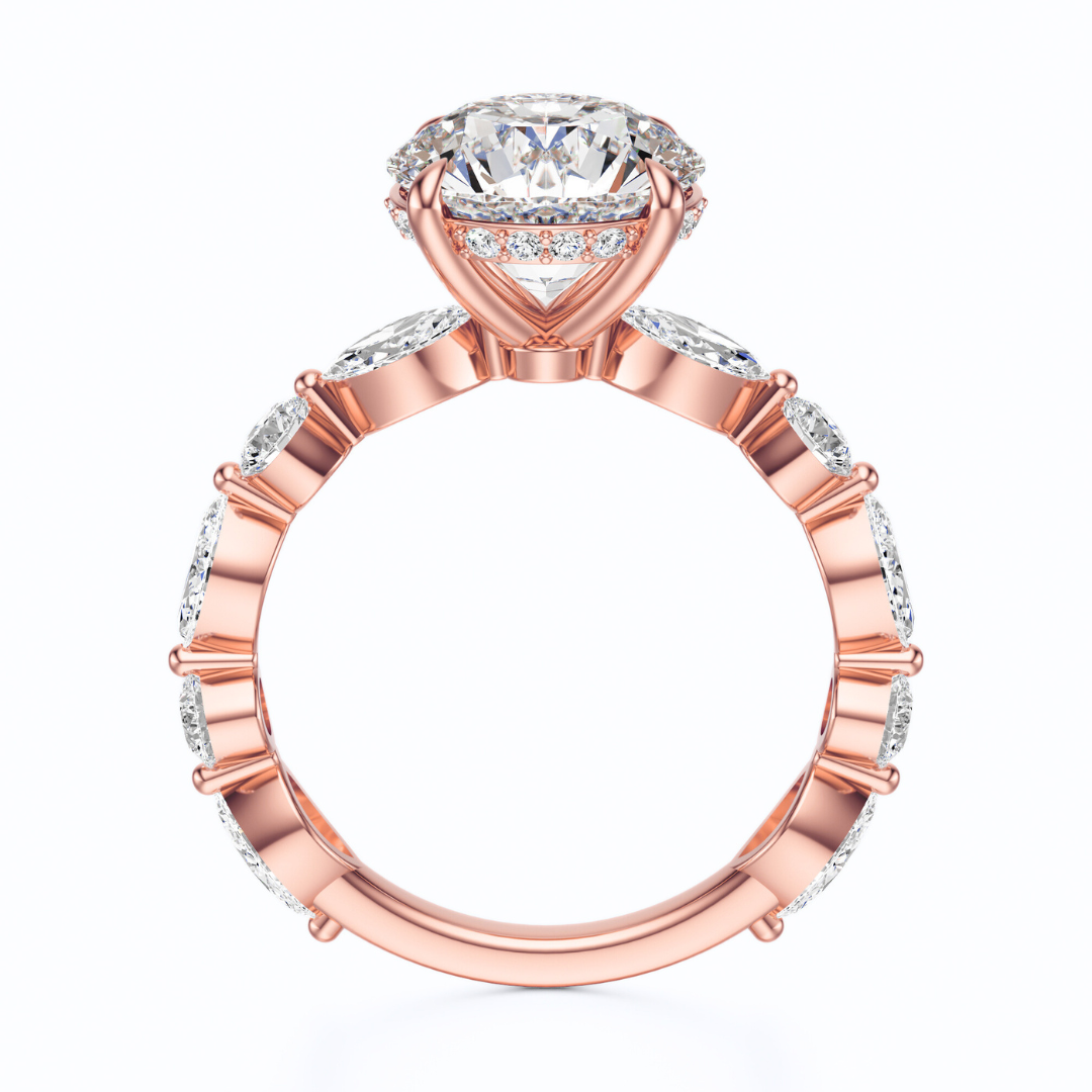 Round Cut 3.10 CT F VS2 Lab Grown Diamond Ring in Gold (IGI)