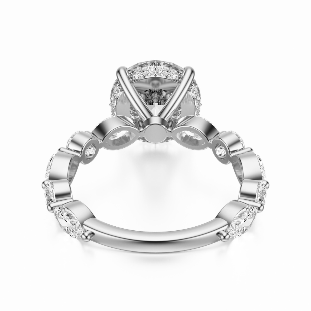 Round Cut 3.10 CT F VS2 Lab Grown Diamond Ring in Gold (IGI)