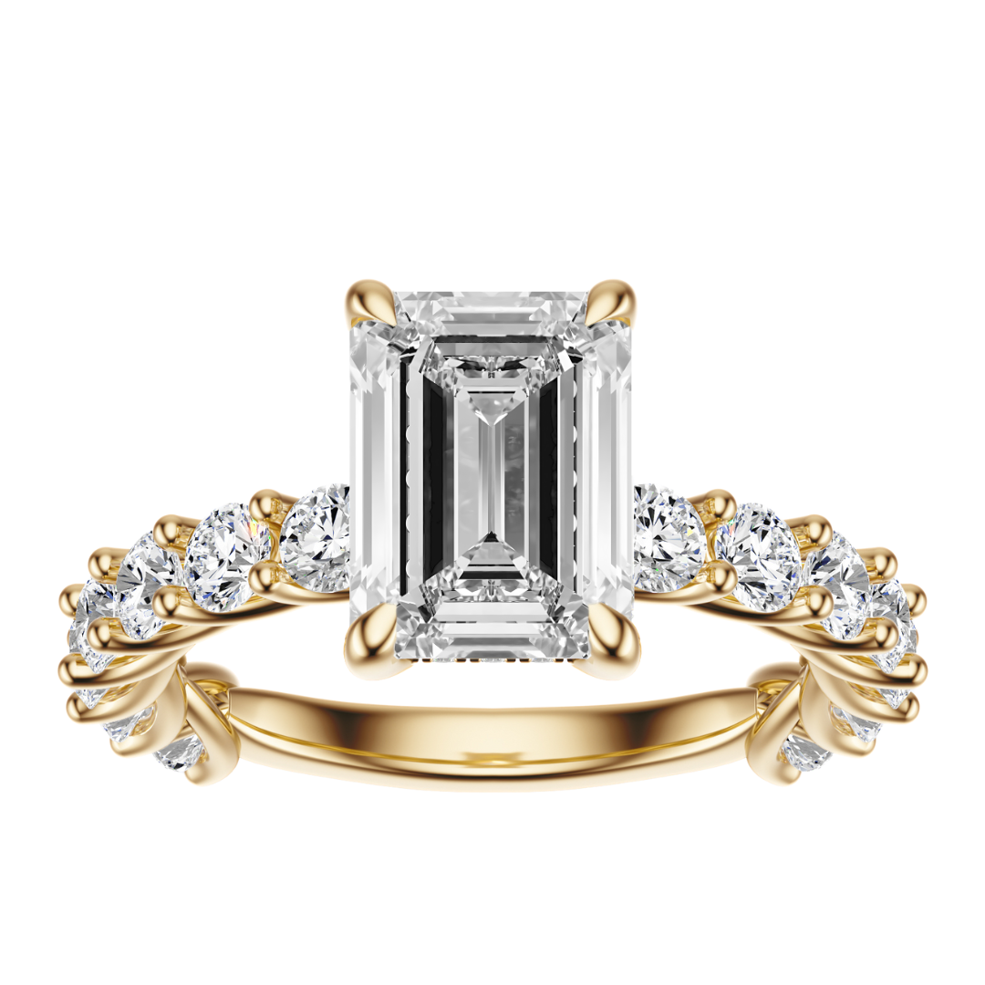 Emerald Cut 3.00 CT F VS2 Lab Grown Diamond Ring in Gold (IGI)