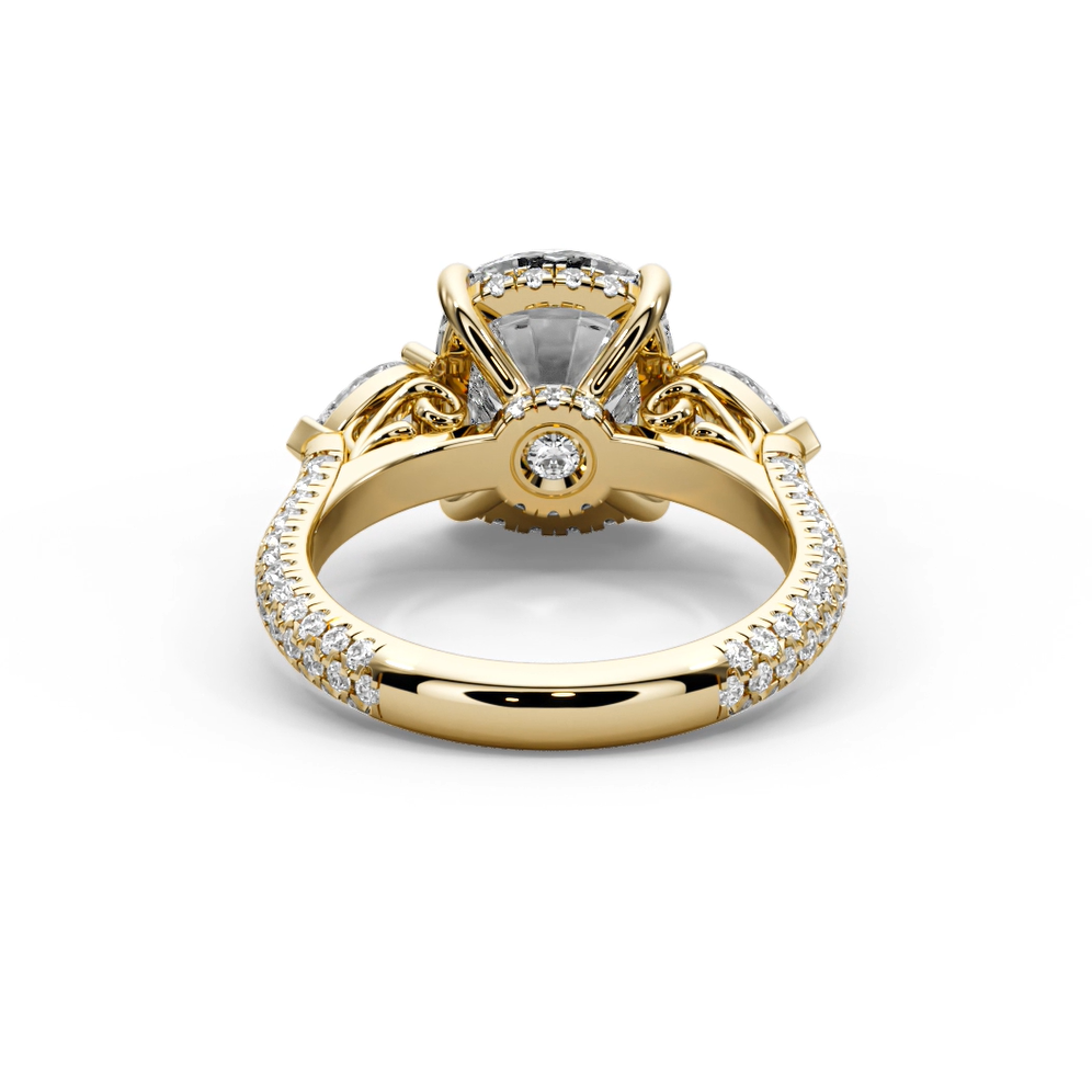 Cushion Cut 6.20 CT Lab Diamond Ring | 14K Gold | IGI Certified