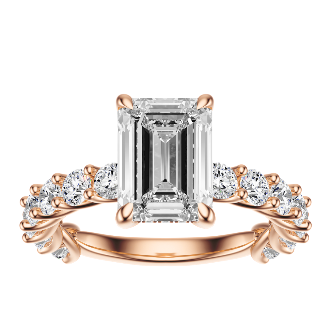 Emerald Cut 3.00 CT F VS2 Lab Grown Diamond Ring in Gold (IGI)