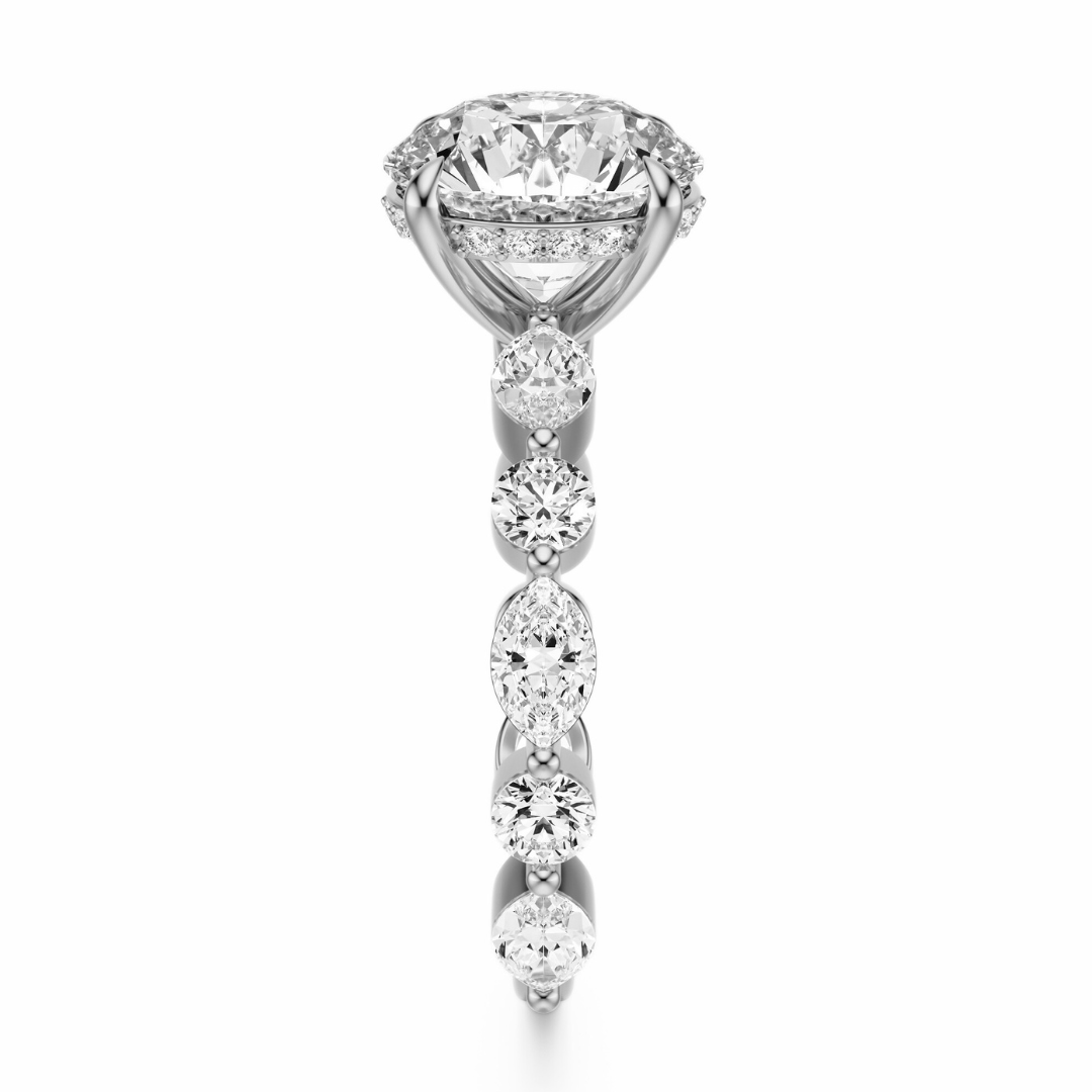 Round Cut 3.10 CT F VS2 Lab Grown Diamond Ring in Gold (IGI)