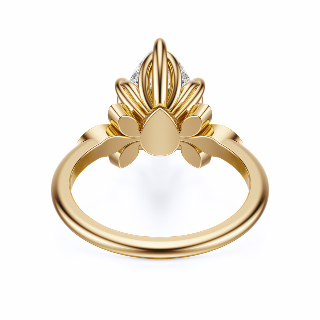 Pear Cut 2.10 CT F VS2 Lab Grown Diamond Ring in Gold (IGI)