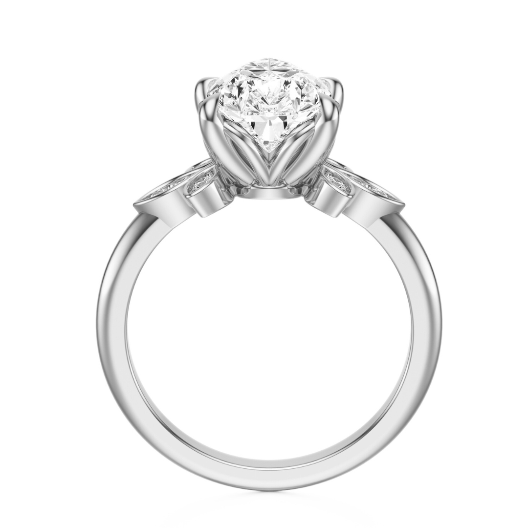 Pear Cut 2.10 CT F VS2 Lab Grown Diamond Ring in Gold (IGI)