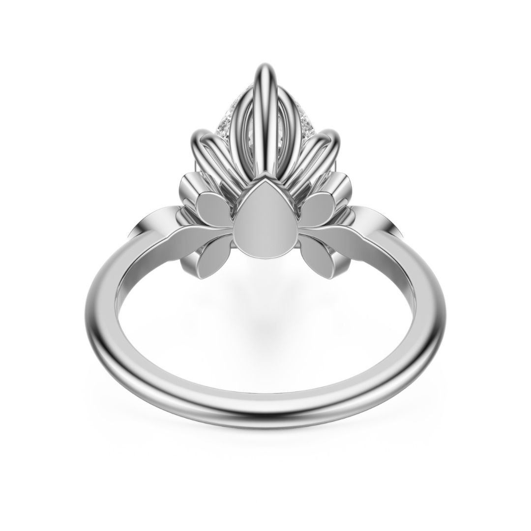 Pear Cut 2.10 CT F VS2 Lab Grown Diamond Ring in Gold (IGI)