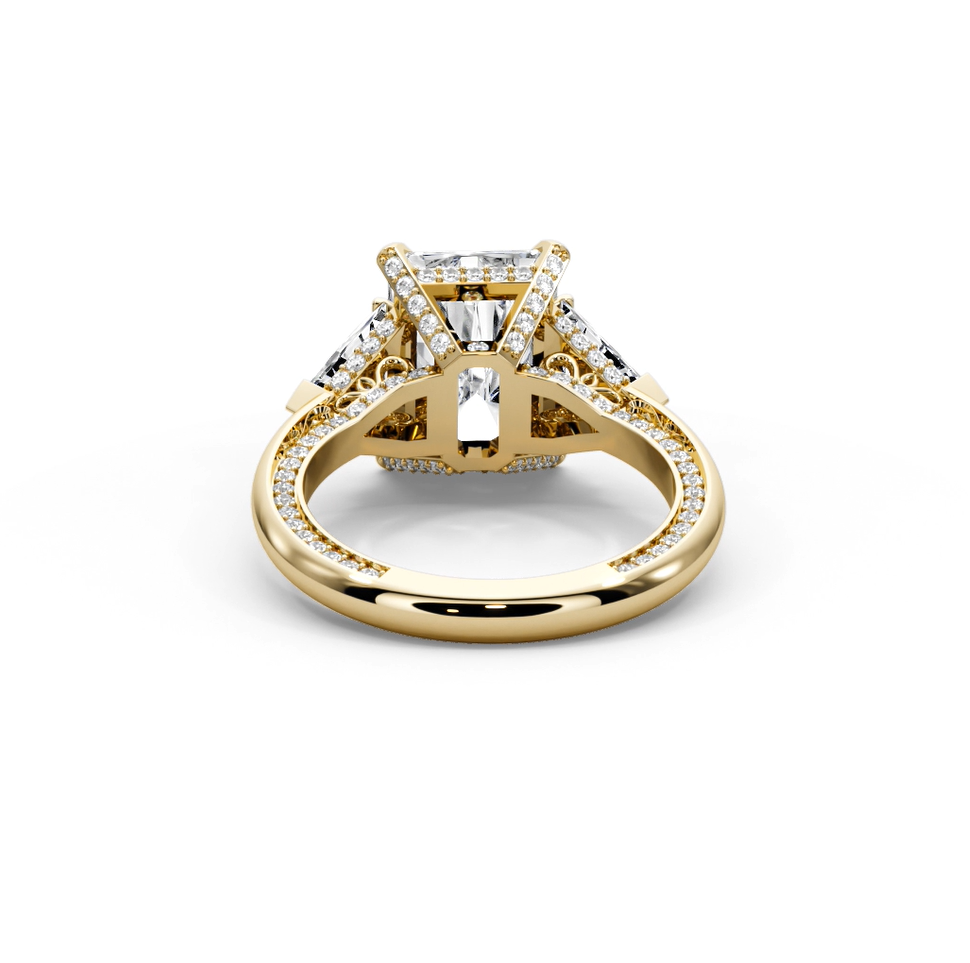 Radiant Cut 7.15 CT Lab Diamond Ring | 14K Gold | IGI Certified