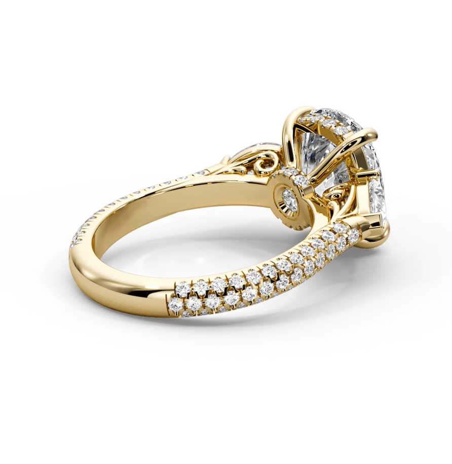 Cushion Cut 6.20 CT Lab Diamond Ring | 14K Gold | IGI Certified