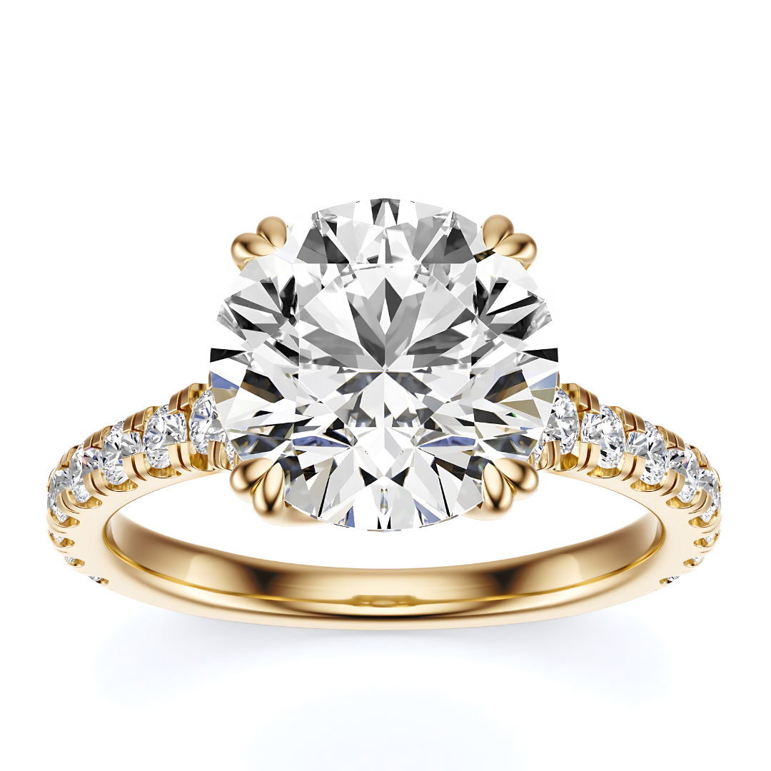 Rround Cut 2.50 CT F VS2 Lab Grown Diamond Ring in Gold (IGI)