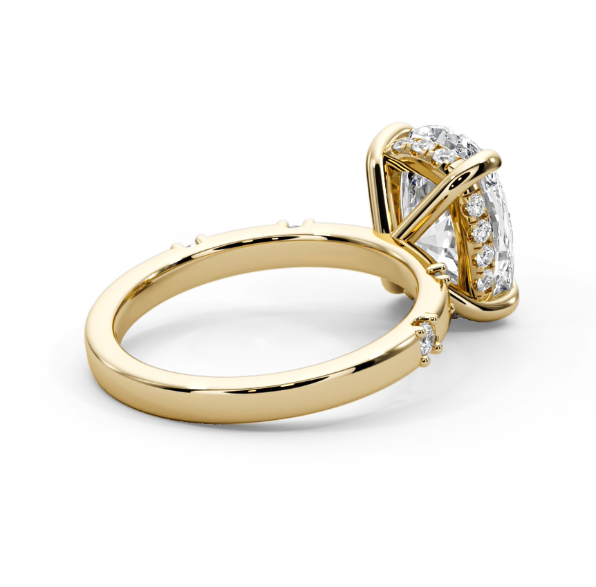 Cushion Cut 2.35 CT F VS2 Lab Diamond Ring in 14K Gold (IGI Certified)