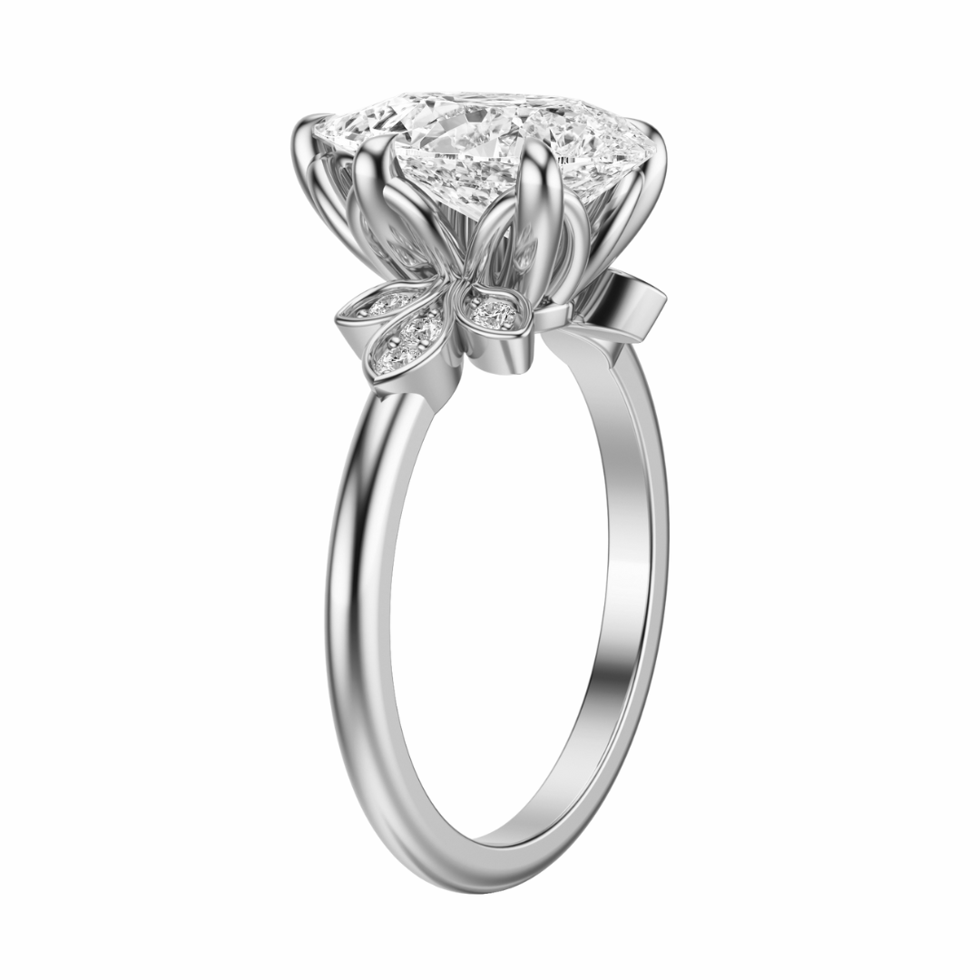 Pear Cut 2.10 CT F VS2 Lab Grown Diamond Ring in Gold (IGI)