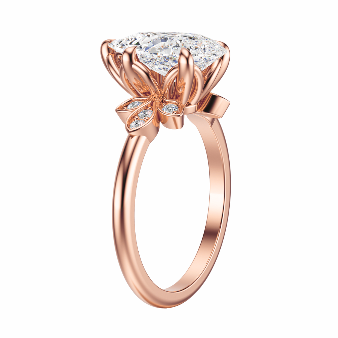 Pear Cut 2.10 CT F VS2 Lab Grown Diamond Ring in Gold (IGI)