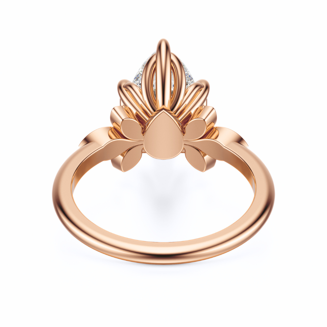 Pear Cut 2.10 CT F VS2 Lab Grown Diamond Ring in Gold (IGI)