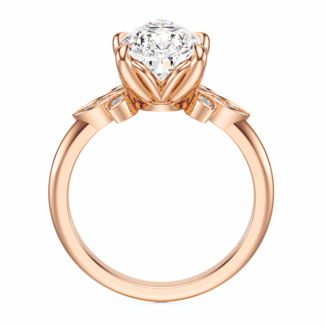 Pear Cut 2.10 CT F VS2 Lab Grown Diamond Ring in Gold (IGI)